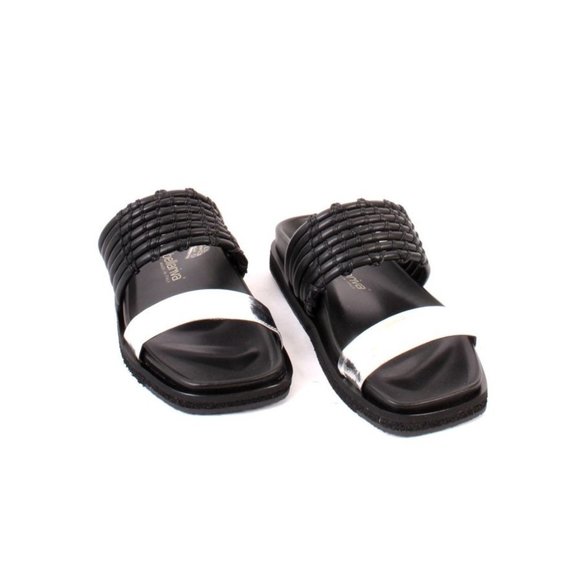 Laura Bellariva 7843 Black / Silver Leather Platform Sandals - Picture 2 of 8